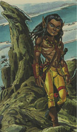 Teir strides down from Howling Rock like an evil genie.