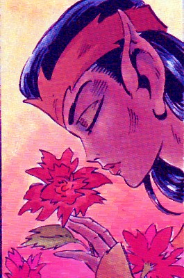Venka takes time to stop and smell the flowers.